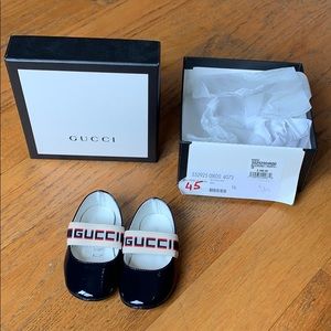 Gucci Kids Baby patent leather ballet flat